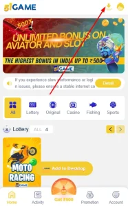 Click on download icon