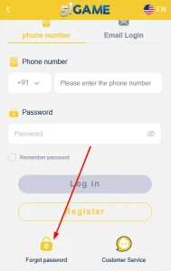 Click on forgot password button