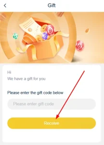 Click on the receive button