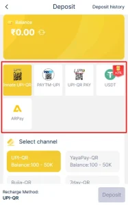Deposit payment methods