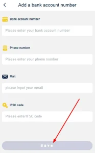 Save all the details to add bank account